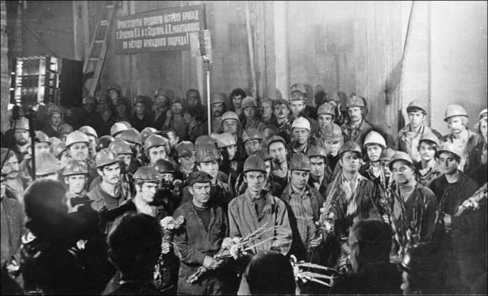 Советские метростроевцы Киева