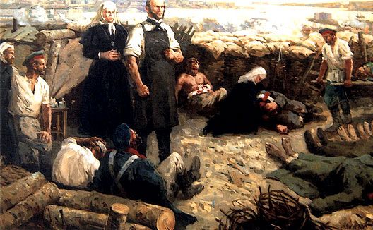 Николай Пирогов на передовой позиции в Севастополе.