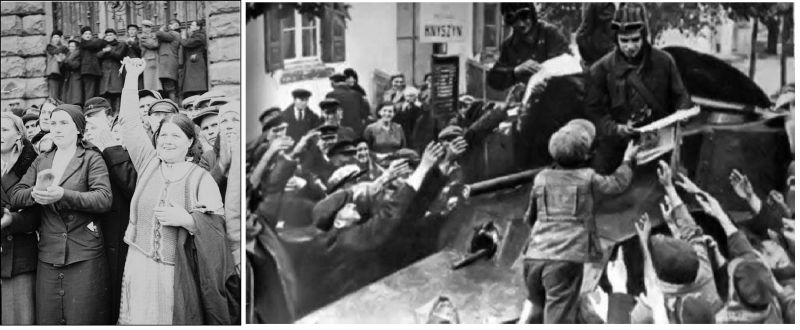 Жители Львова встречают РККА