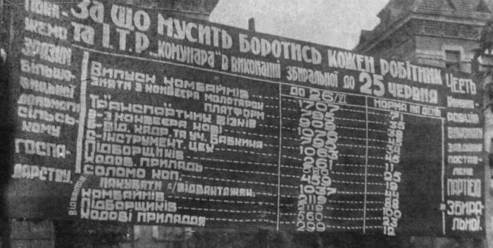 Информационная доска на заводе «Коммунар»