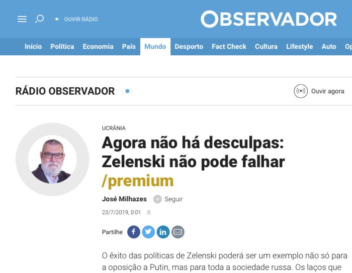 Agora não há desculpas: Zelenski não pode falhar