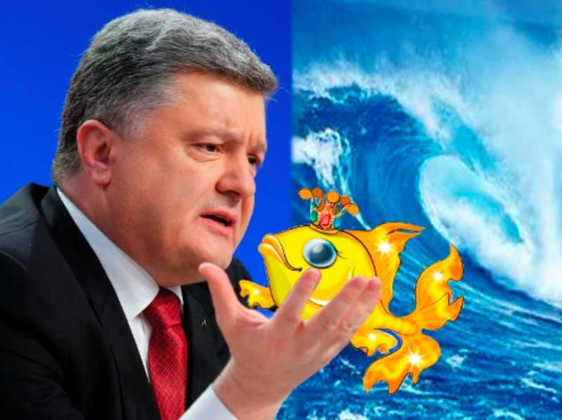 Приплыла к нему рыбка, спросила: «Как тебе разбитое корыто?»