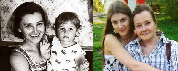 Жанна Прохоренко с дочерью Катей, будущей актрисой Екатериной Васильевой, и внучкой Марьяной (будущая актриса Марьяна Спивак).