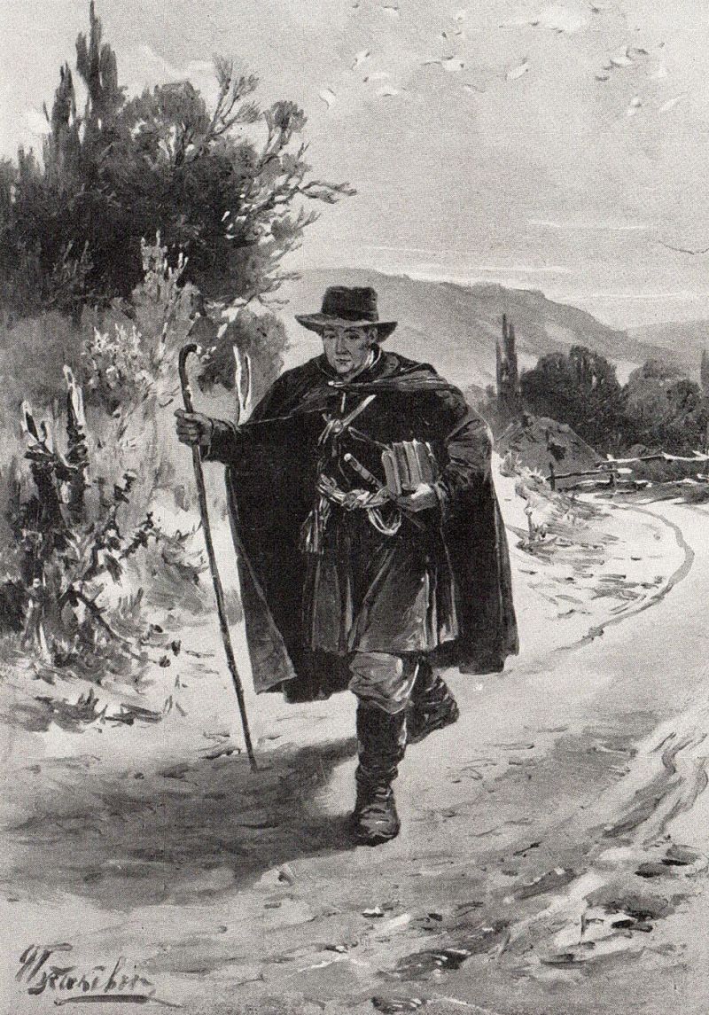 Григорий Сковорода в пути. Художник И. С. Ижакевич (род. в 1894 г.)