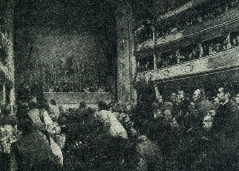 Народное Собрание Западной Украины (26-28 октября 1939 г., г. Львов). Репродукция картины художника М. Добронравова