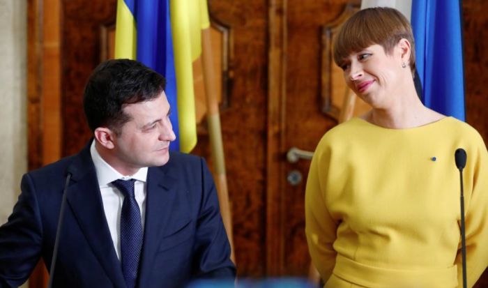 Владимир Зеленский и Керсти Кальюлайд, президент Эстонии