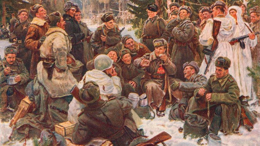 Ю. М. Непринцев. Отдых после боя. 1955 г. ГТГ.