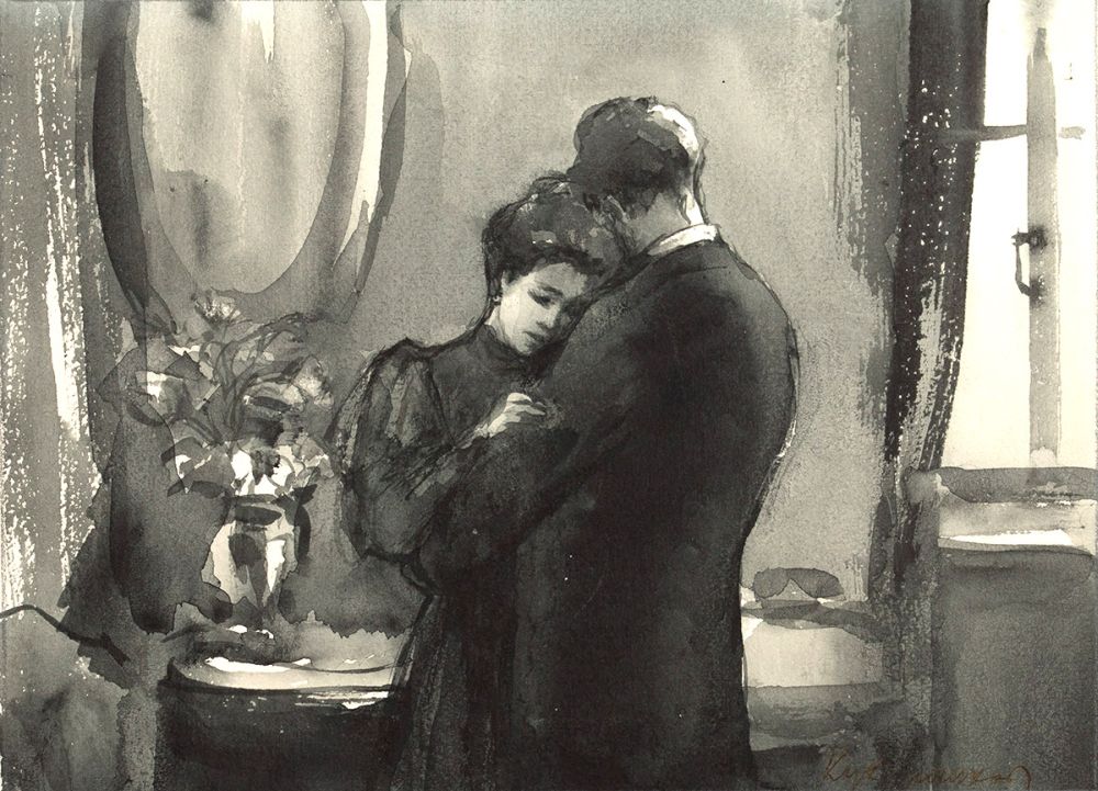 Кукрыниксы. Иллюстрация к рассказу А. Чехова «Дама с собачкой»