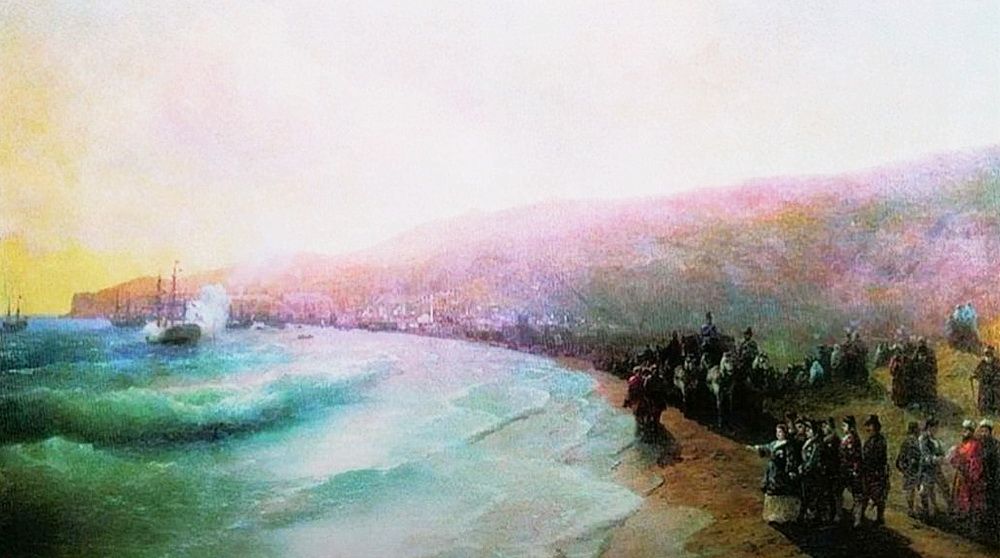 Приезд императрицы Екатерины II в Феодосию. Художник Иван Айвазовский