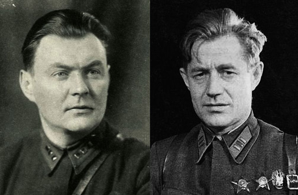 Главные редактора «Огонька»-фронтовики Анатолий Софронов (слева) и Алексей Сурков