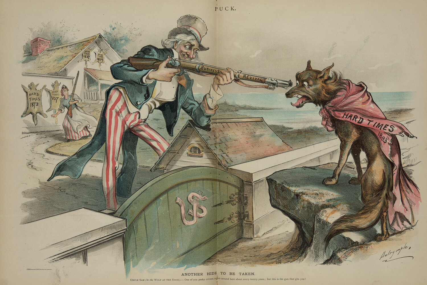 Дядя Сэм защищает от опасности тяжёлого времени / Library of Congress US