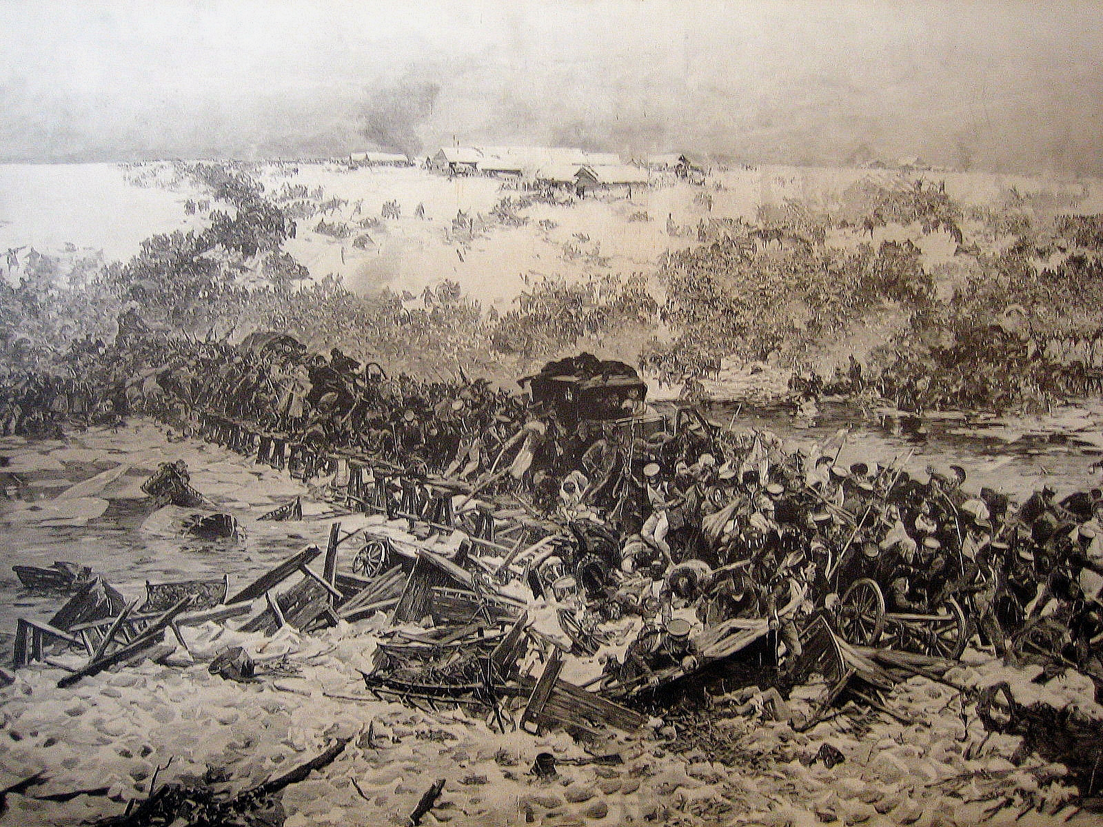 Переправа Наполеона через Березину. Художник Юлиан Фалат