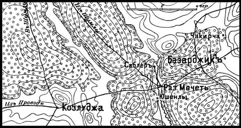 Сражение при Козлудже. Источник - Военная энциклопедия И. Д. Сытина». Санкт-Петербург; 1913 год.