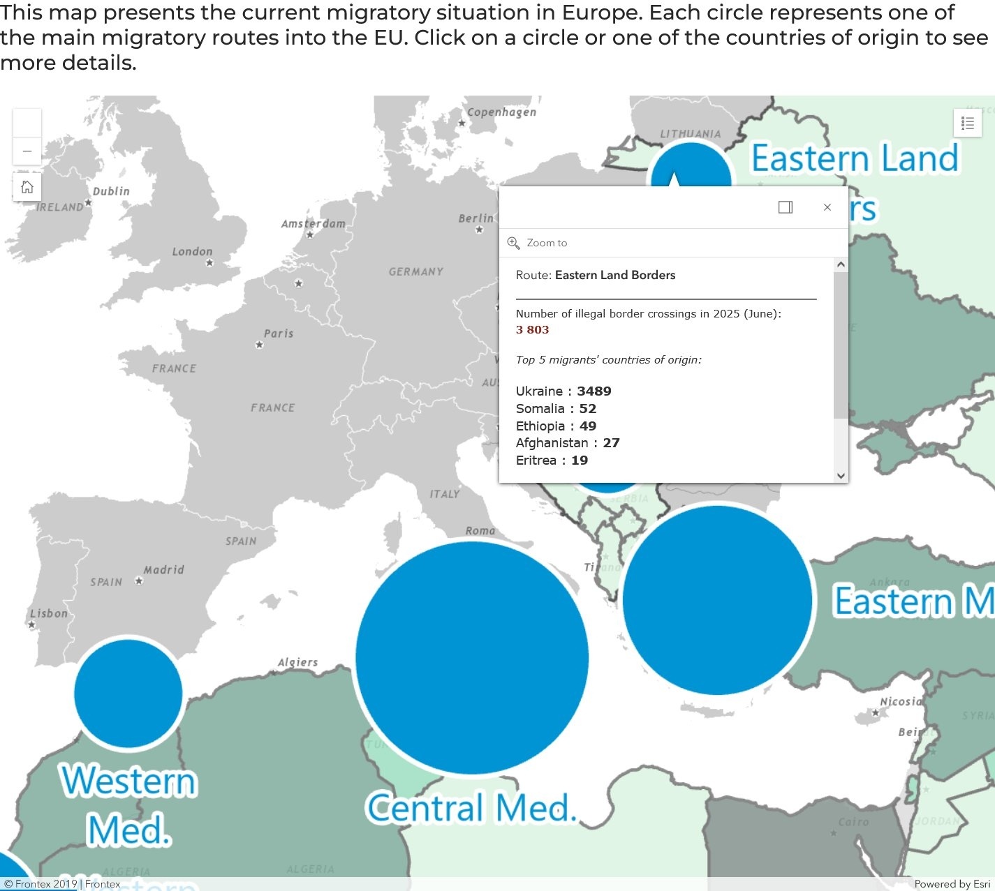 Данные о нелегальной миграции в Восточной Европе от Frontex