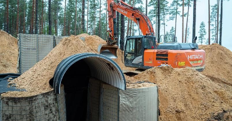 Возведение бункера в Эстонии в рамках «Балтийской линии обороны»