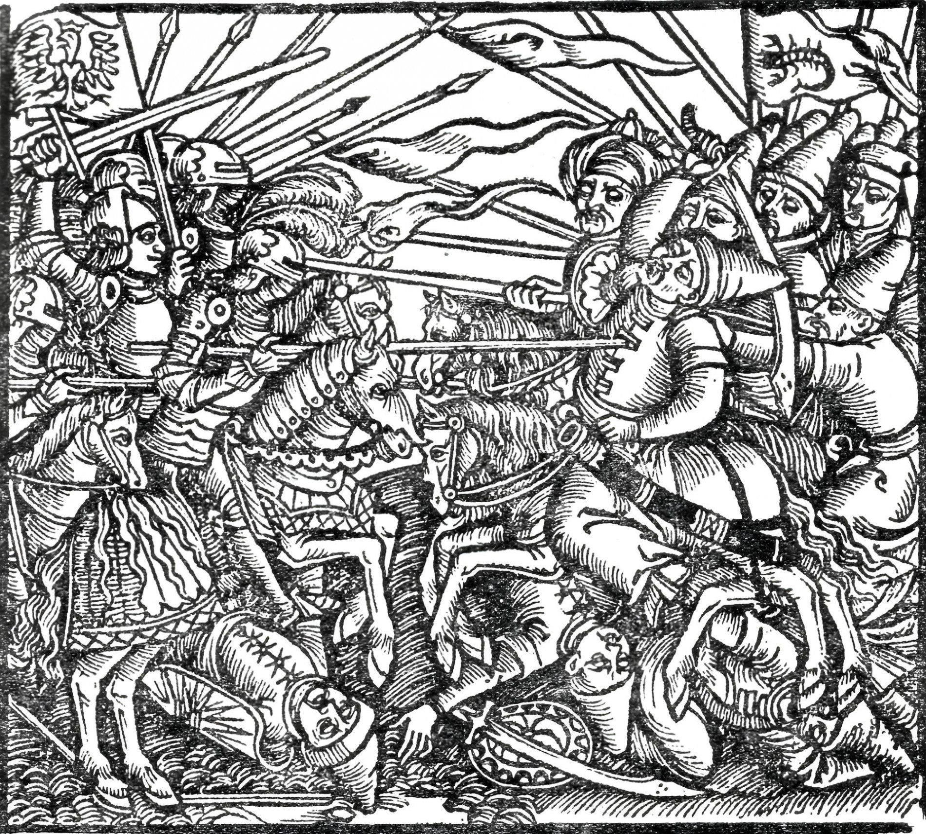 Битва литовцев с татарами. Гравюра XVI века