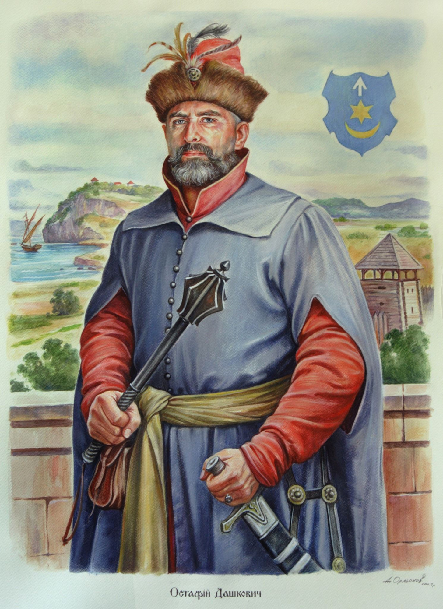 Предположительная реконструкция внешности Евстафия Дашкевича, первая четверть XVI века. Автор Артур Орленов