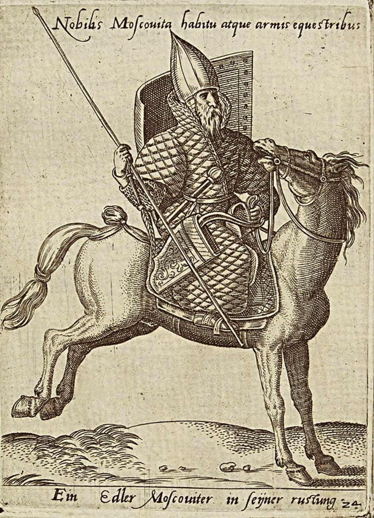 Знатный московский всадник. Гравюра Авраама де Брюина
