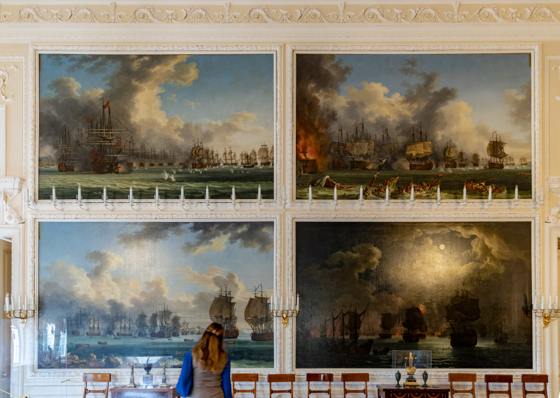 Чесменский зал в Петергофе, посвященный Хиосской и Чесменской битвам