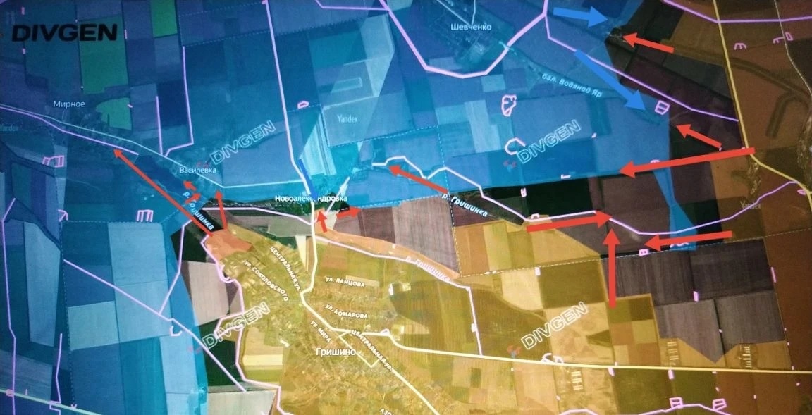 Карта СВО 24 апреля 2026 года. Красноармейское направление.