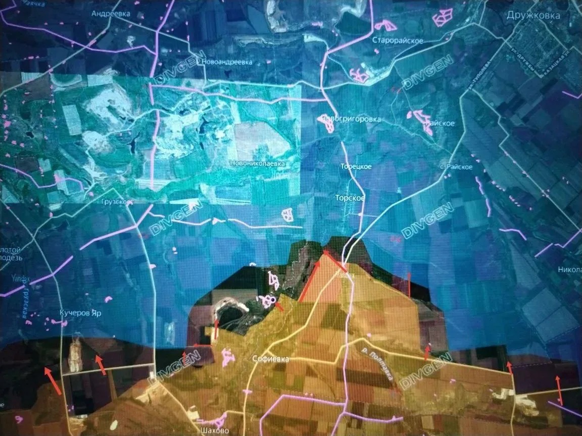 Карта СВО 20 марта 2026 года. Константиновское направление.