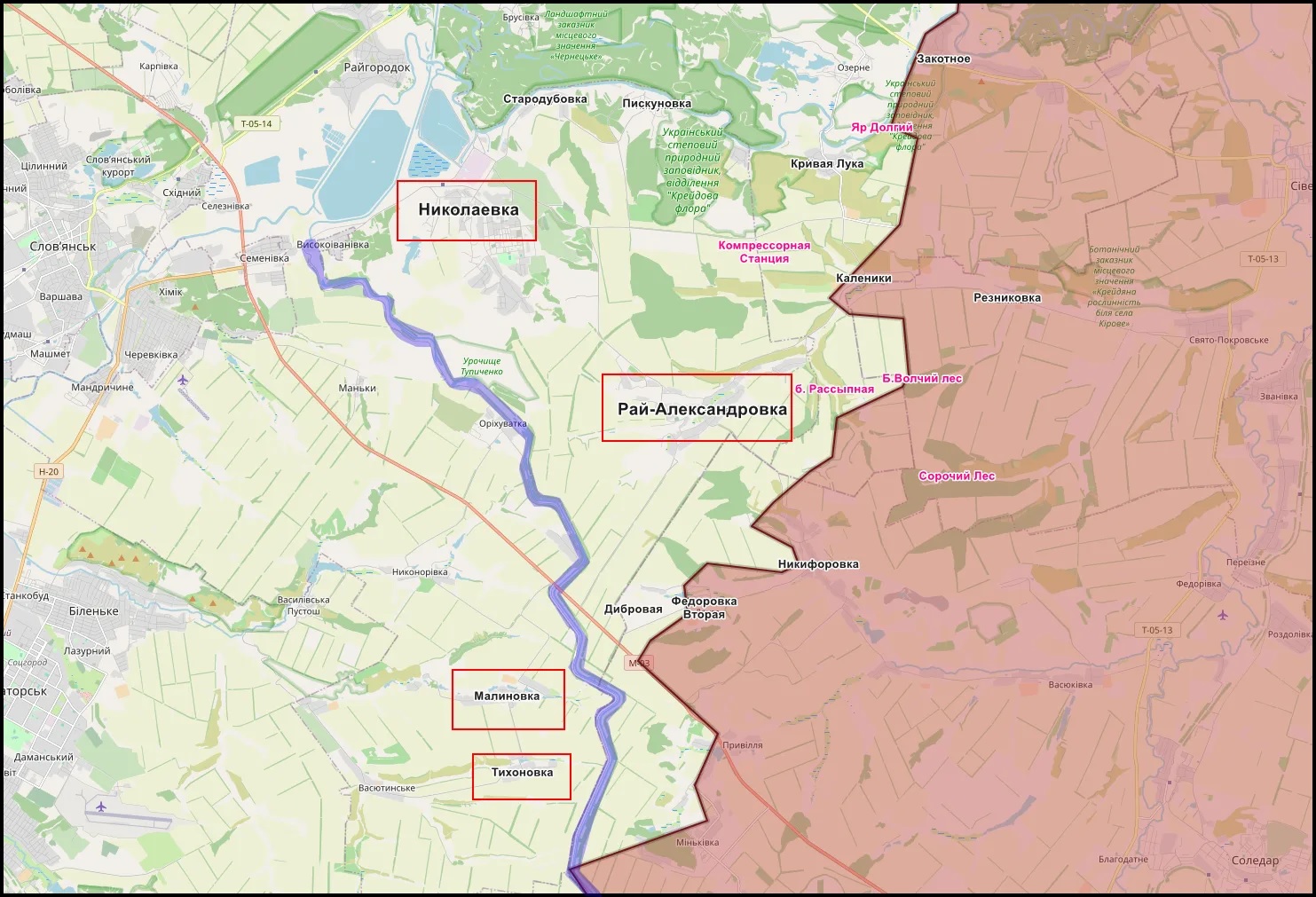 Карта СВО 20 апреля 2026 года. Славянское направление.