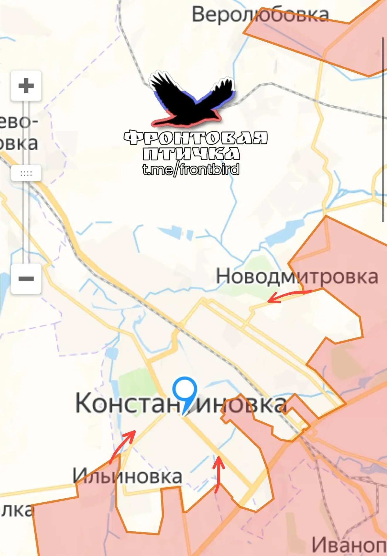 Карта СВО 23 апреля 2026 года. Константиновское направление.