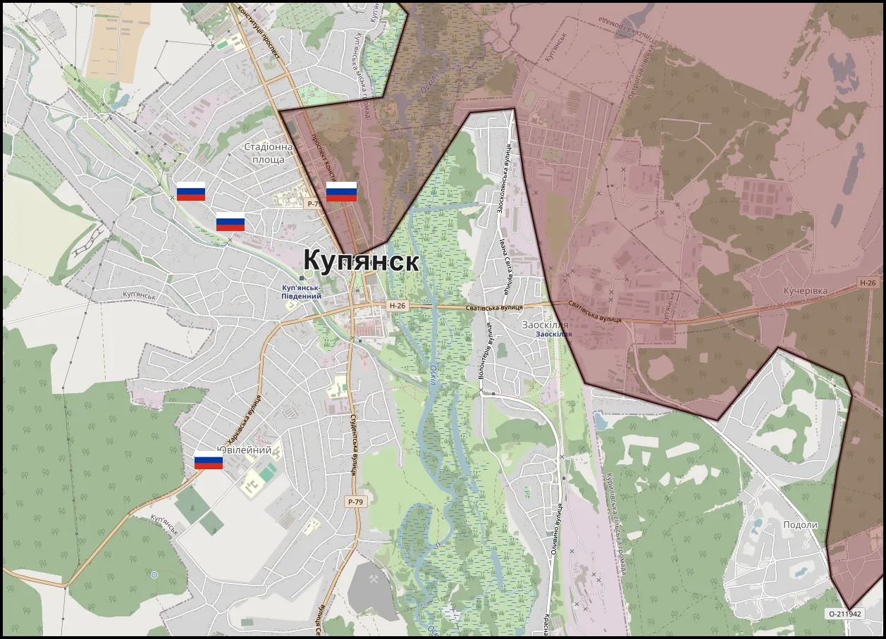 Карта СВО 31 марта 2026 года. Купянское направление.