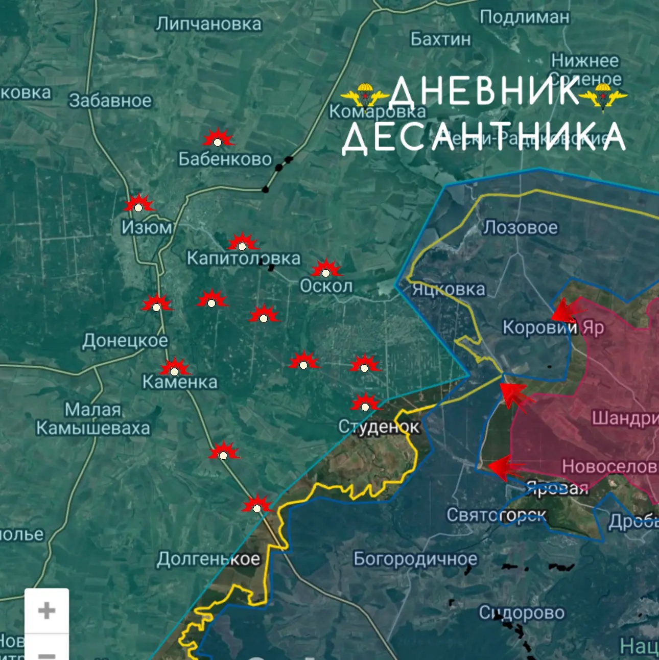 Карта СВО 3 апреля 2026 года. Харьковское направление.