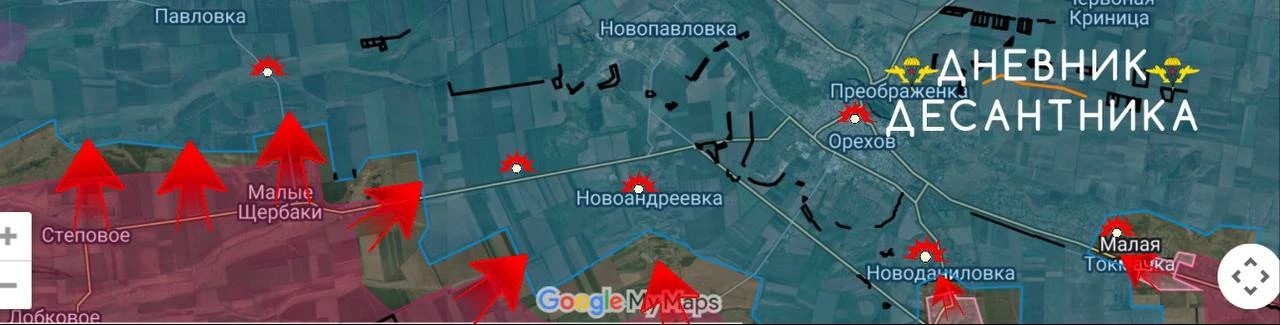 Карта СВО 24 июня 2026 года. Запорожское направление.
