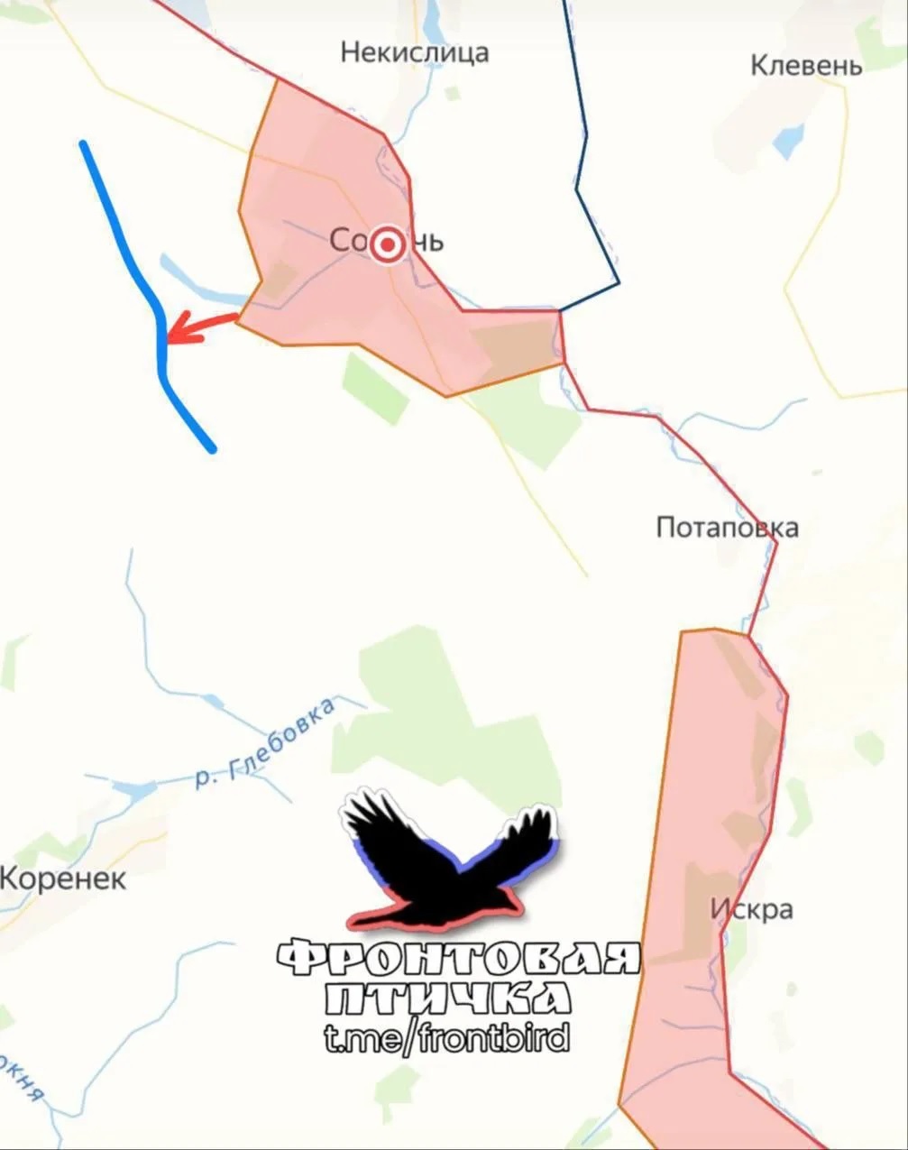 Карта продвижения группировки «Север», 14 апреля 2026 г.