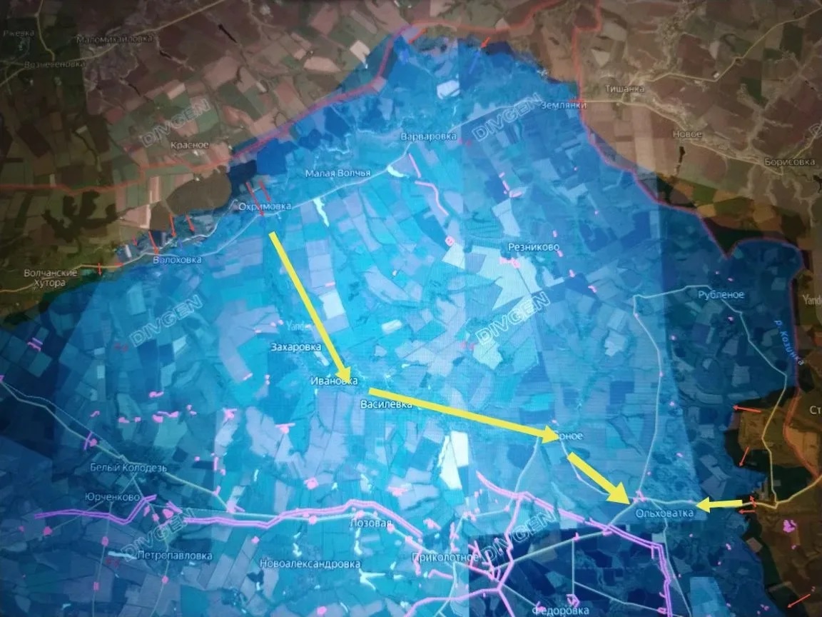 Карта СВО 19 апреля 2026 года. Харьковское направление.