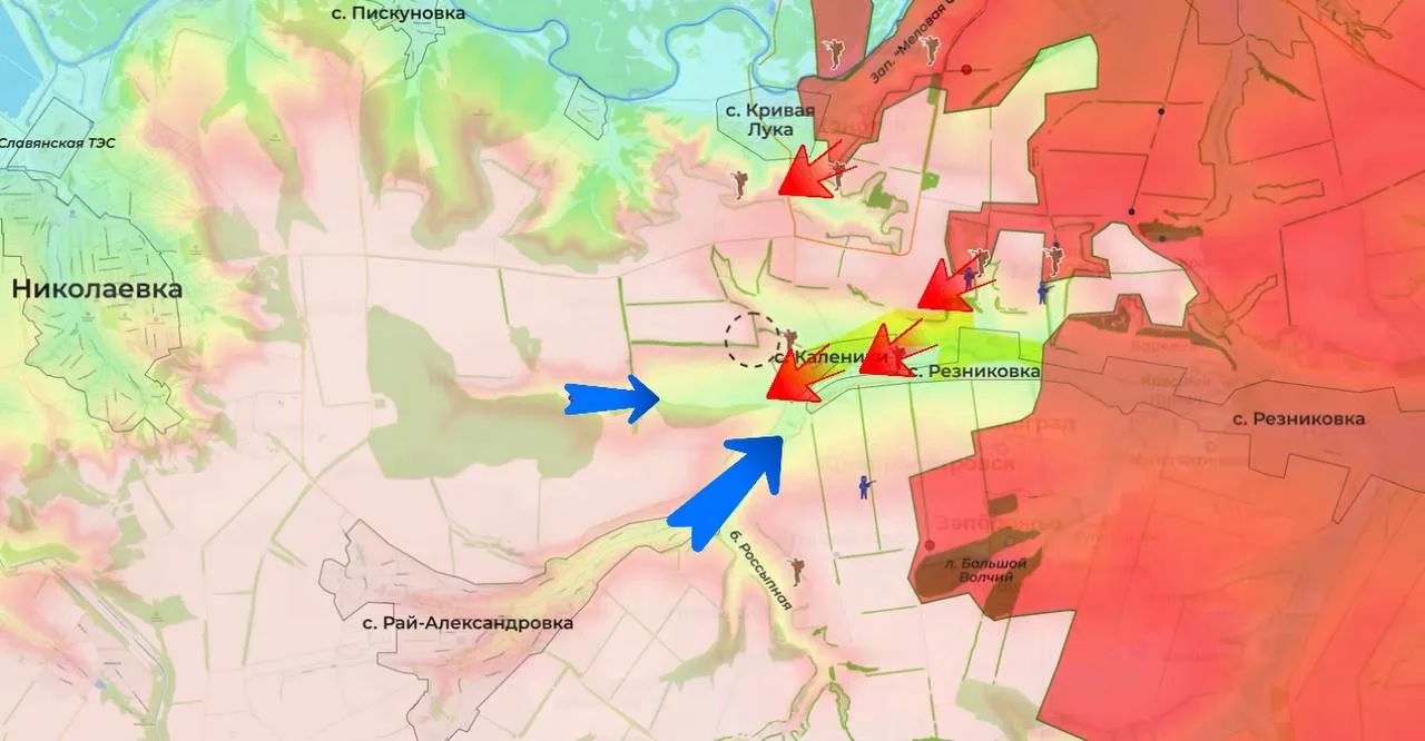 Карта СВО 26 марта 2026 года. Краснолиманское направление.