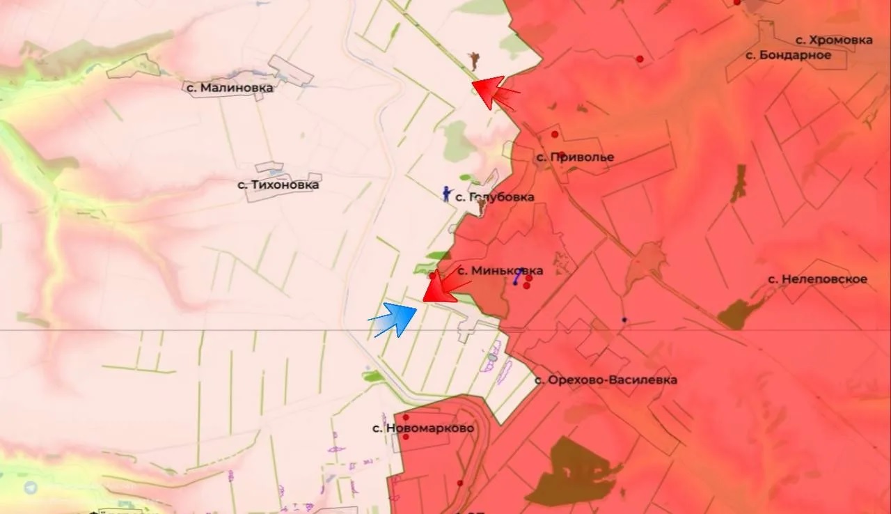 Карта СВО 26 марта 2026 года. Краснолиманское направление.
