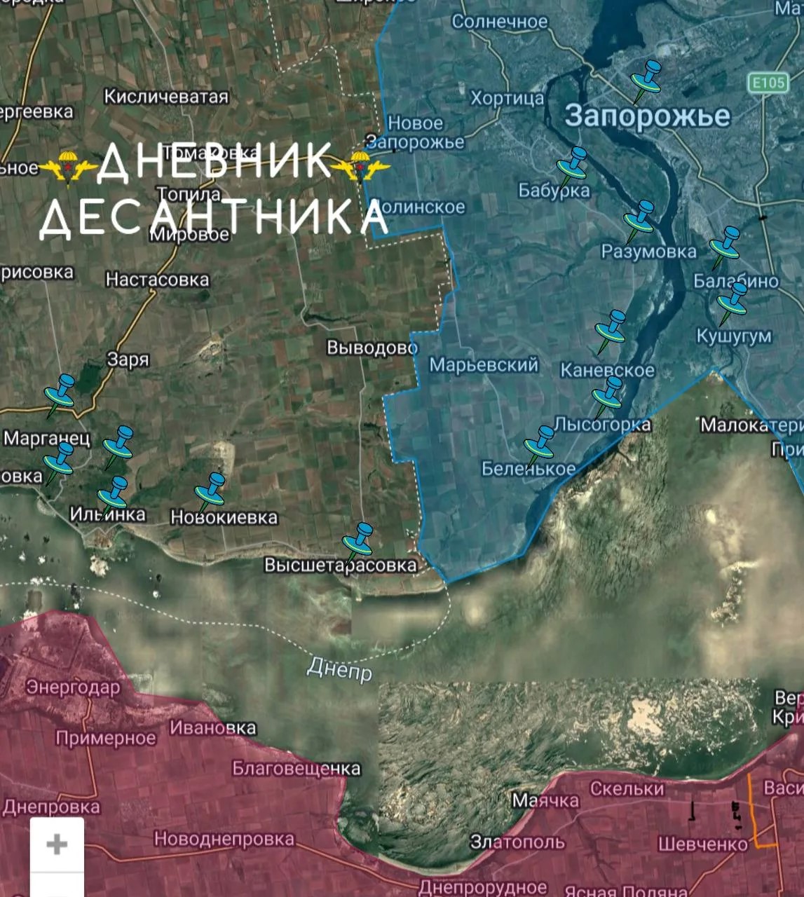 Карта СВО 6 июня 2026 года. Запорожское направление.