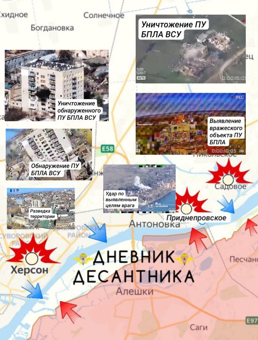 Карта СВО 27 марта 2026 года. Херсонское направление.