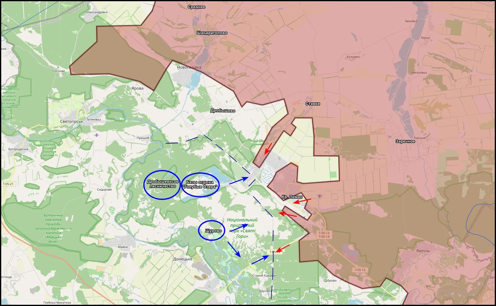 Карта СВО 9 июля 2026 года. Краснолиманское направление.