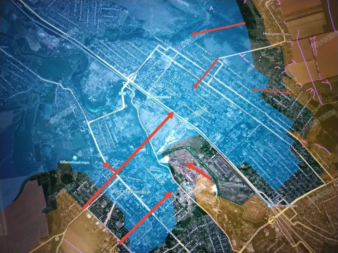 Карта СВО 29 мая 2026 года. Константиновское направление.
