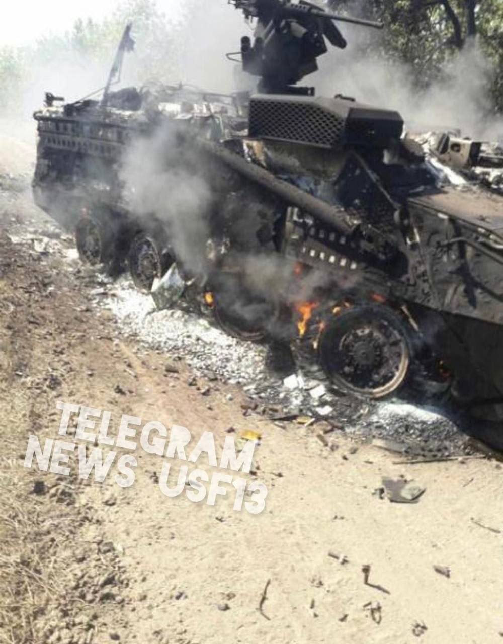 M1132 Stryker ESV из США был на вооружении 82-й десантно-штурмовой бригады ВСУ