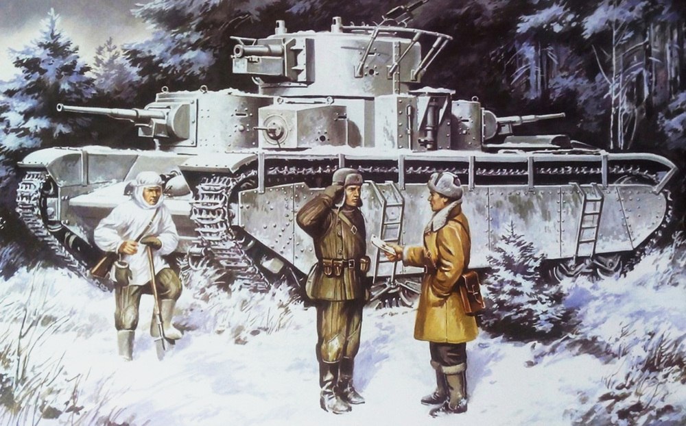 Первый в мире серийно выпускавшийся тяжёлый танк Т-35, увековеченный на медали «За отвагу», во время Битвы за Москву. 1941 г.