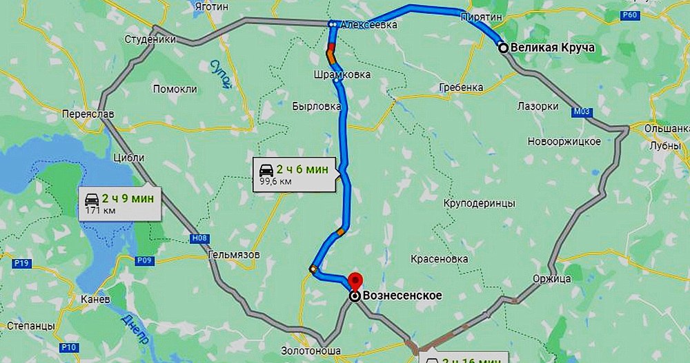 От Великой Кручи до Вознесенского – менее ста километров 