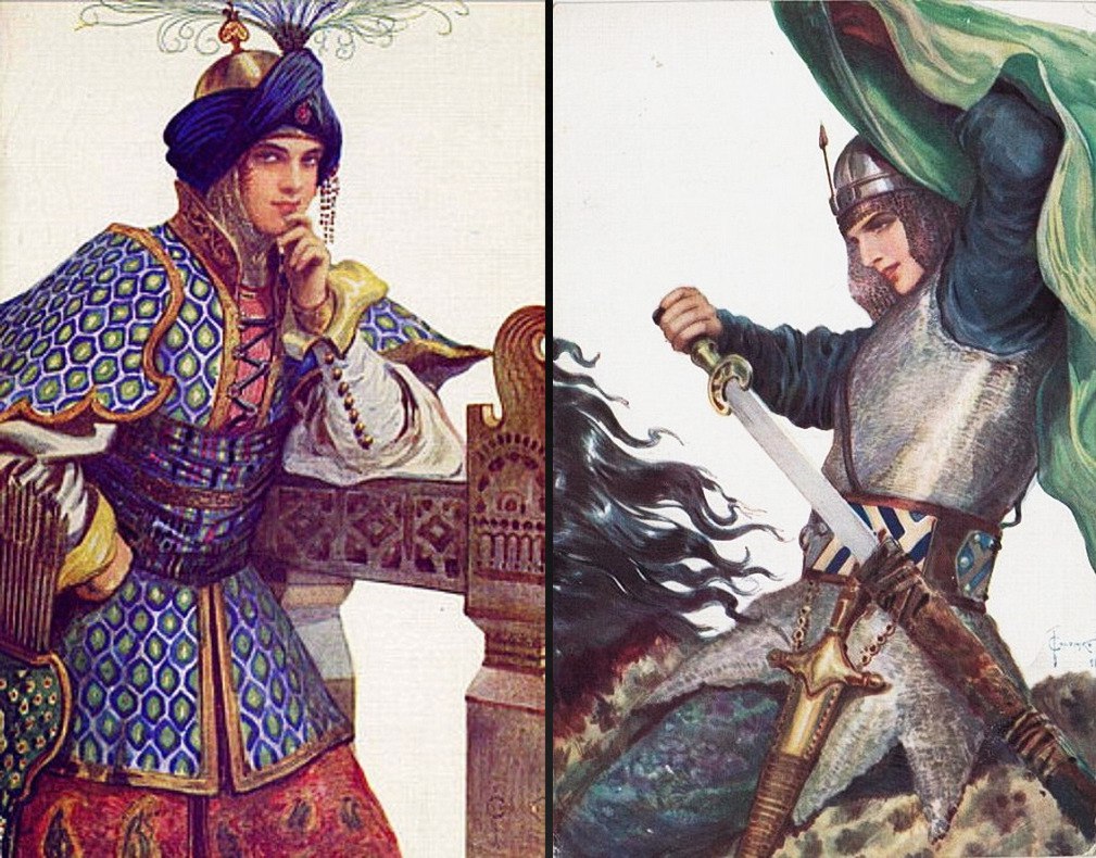 Василиса Микулишна (слева) и Настасья Королевична. Художник Сергей Соломко 