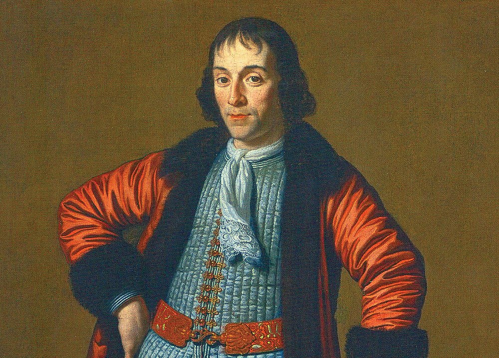 Портрет А.Д. Меншикова в 1698 году, написанный в Голландии во время Великого посольства Петра Великого (фрагмент). Коллекция Э.И. Вейцмана, Мюнхен