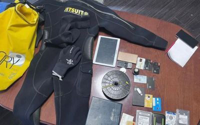 Акваланг, изъятый ГБР у жителя Харьковской области, организовавшего канал подводной переправки уклонистов в Молдавию