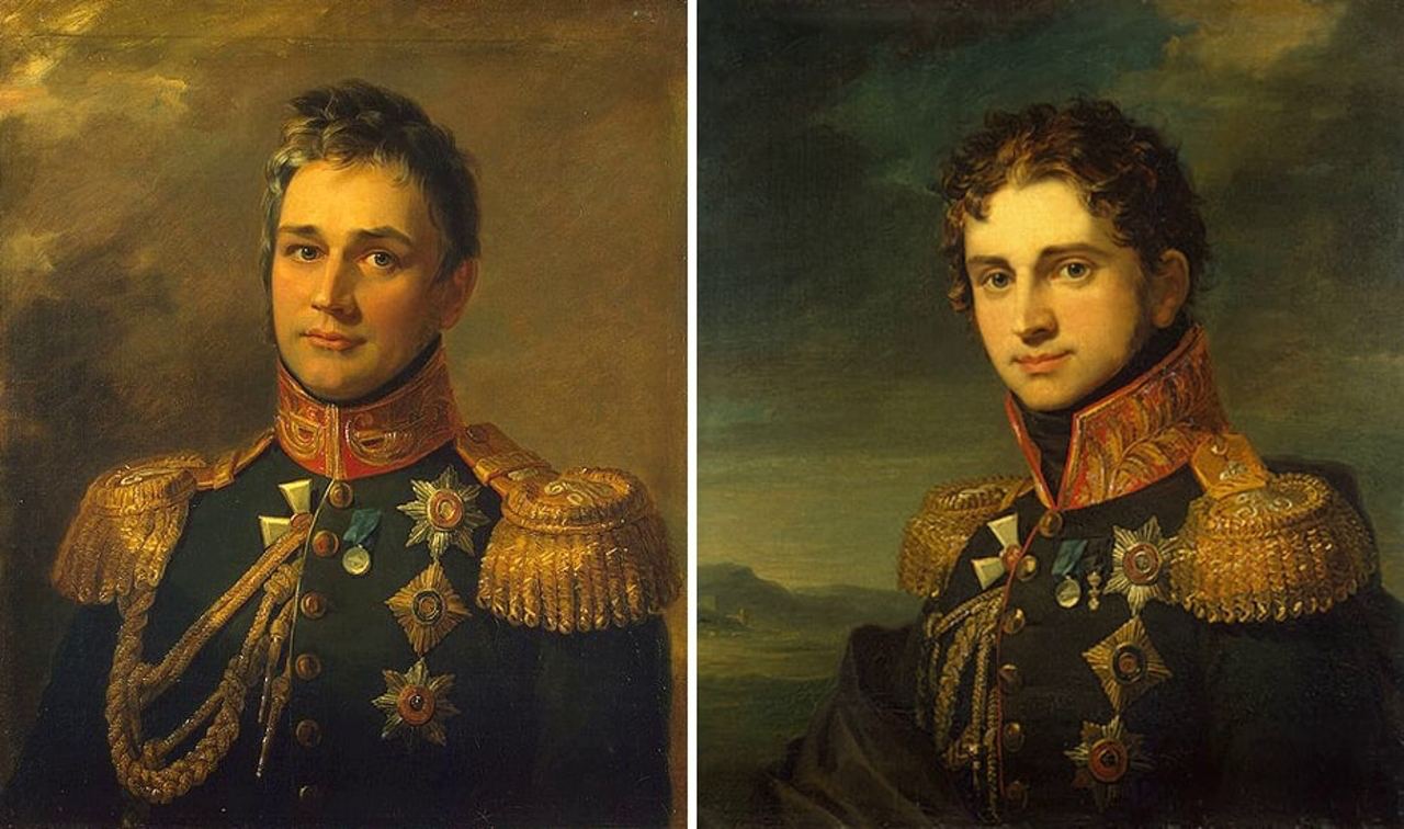 Генералы Воронцов и Строганов на картинах художника Джорджа Доу