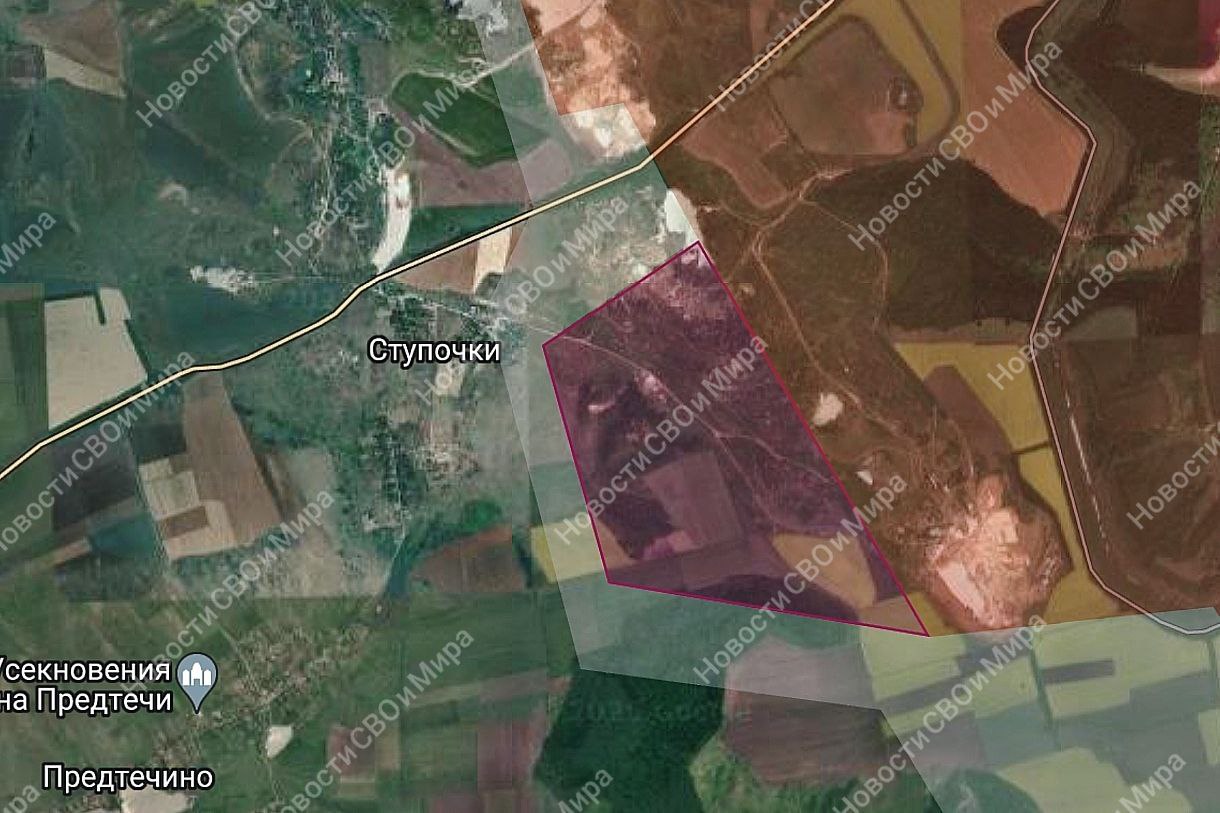 Продвижение в районе Ступочек (к югу от кварталов Часова Яра).