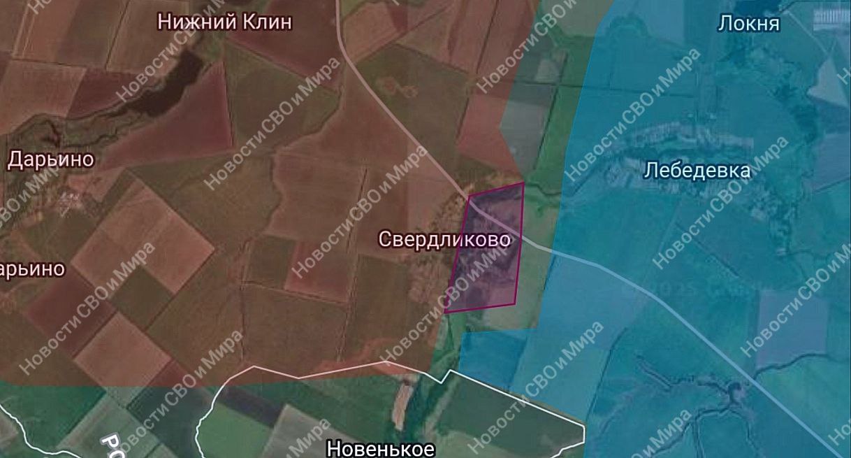 Продвижение в районе Свердликово (наши постепенно дожимают) в Курской области.