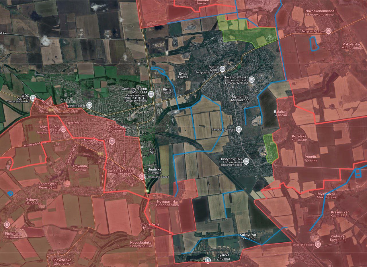 Конфигурация окружения Покровска сейчас практически полностью повторяет ситуацию с Бахмутом перед отступлением оттуда ВСУ. С той лишь разницей, что для ВСУ сейчас всё будет идти гораздо быстрее и хуже.