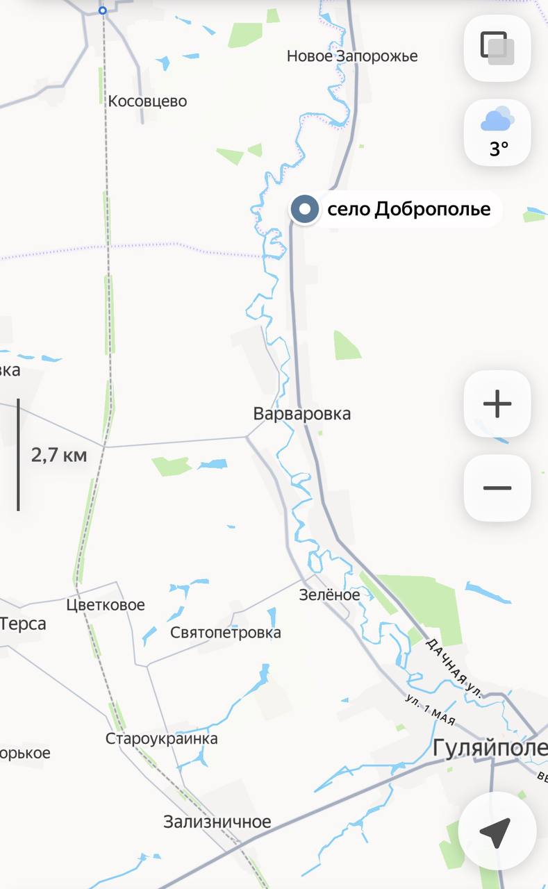 Карта СВО 15 февраля 2026 года. Запорожское направление.