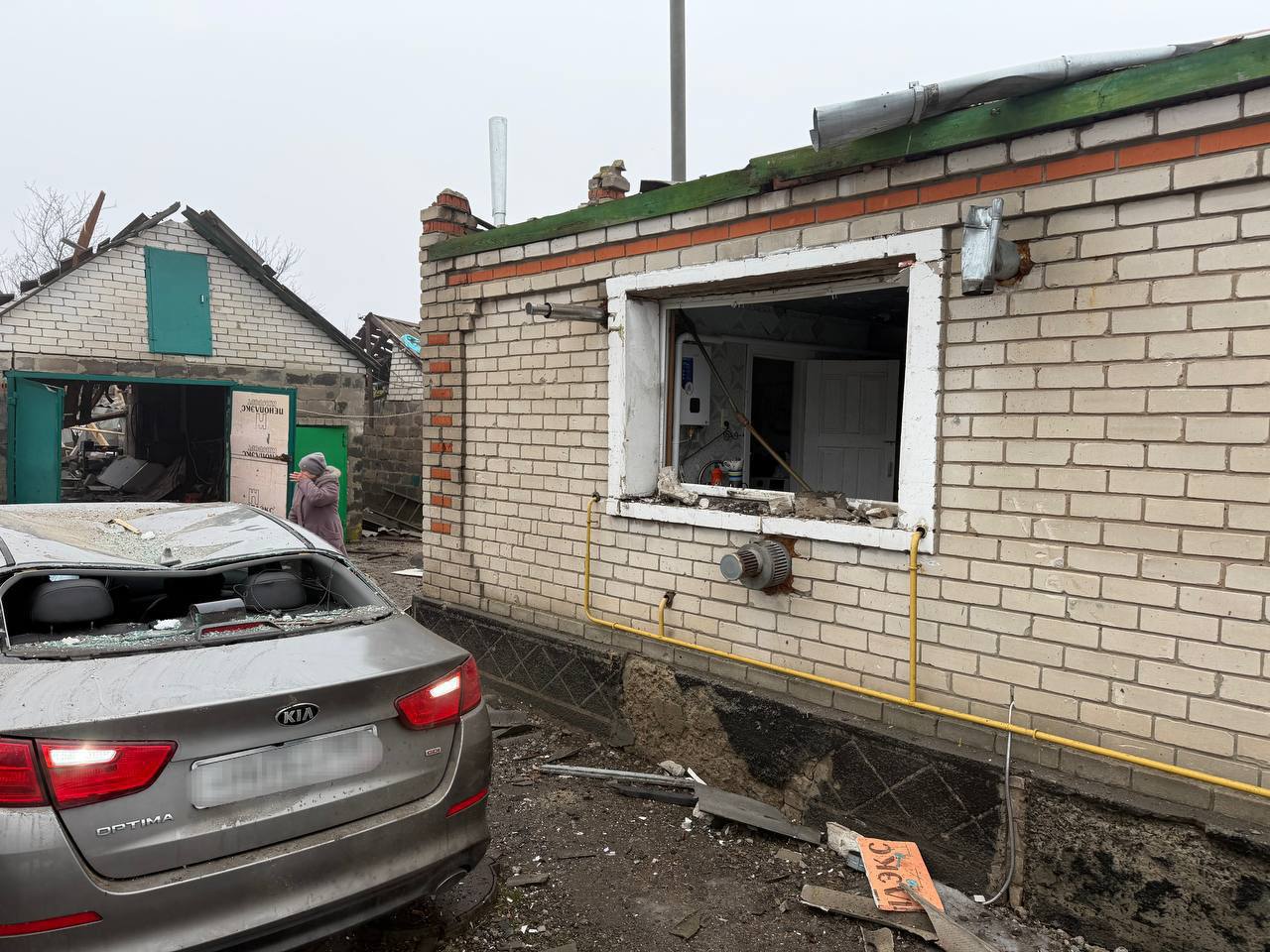 Последствия атаки ВСУ на посёлок Центральный (ЛНР) 14 февраля 2026 года